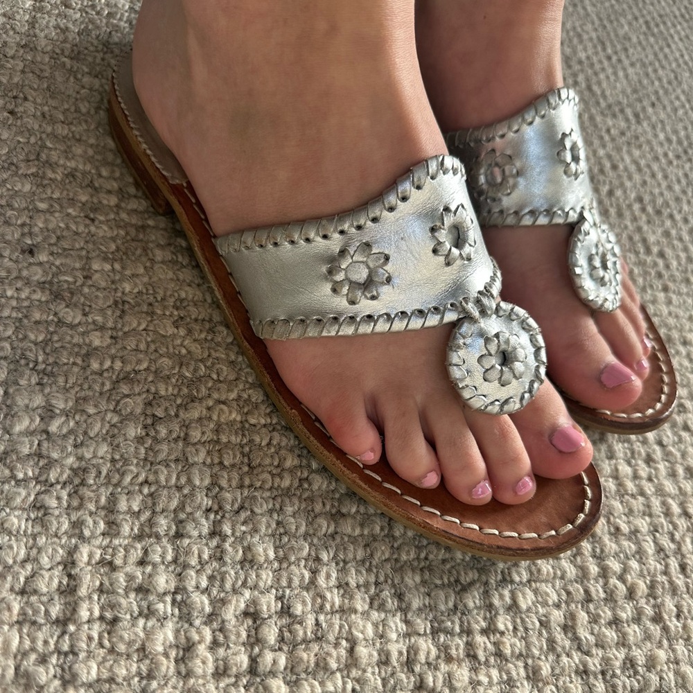 Silver Jack Rogers sandals